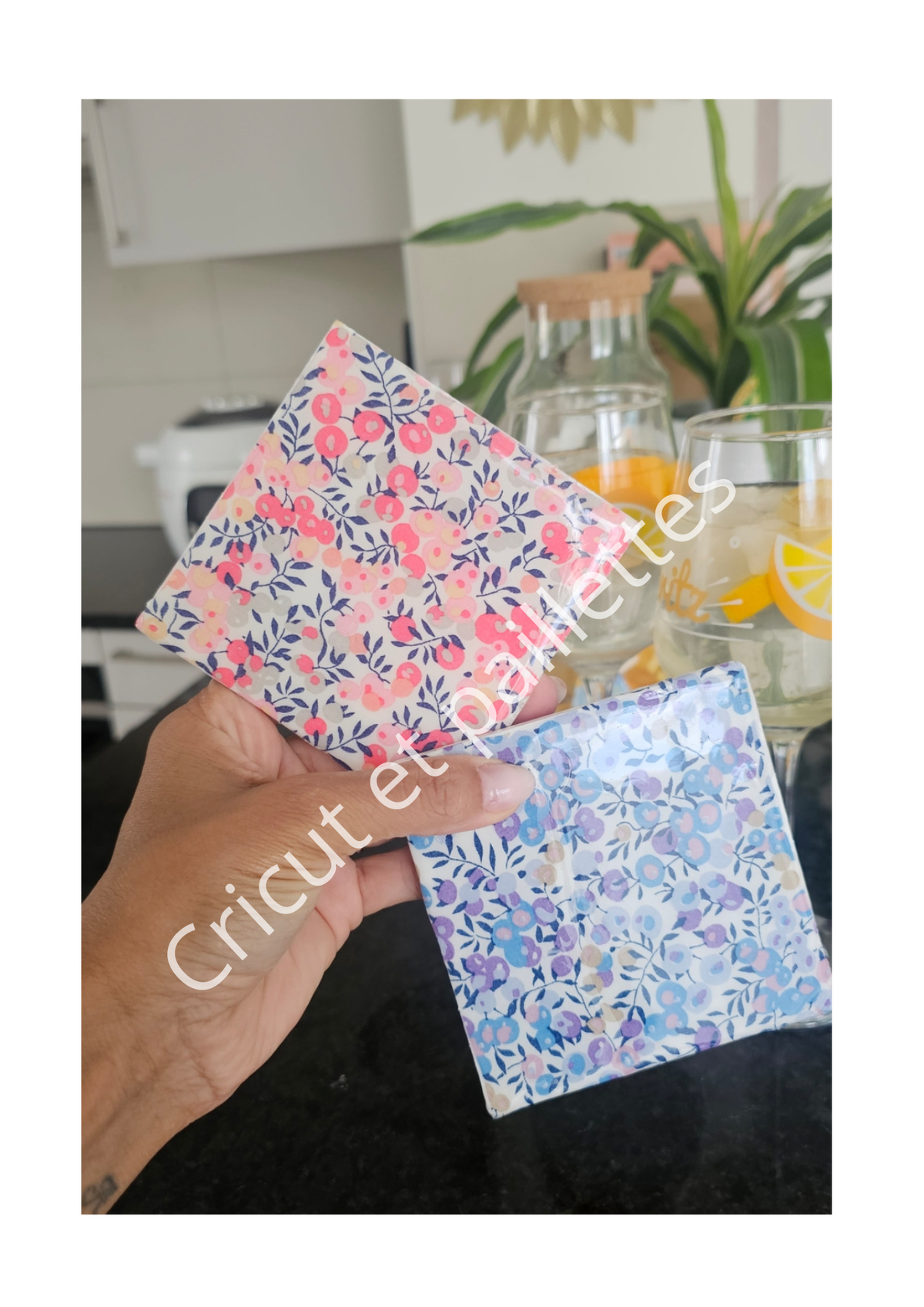 Dessous de verres en tissu Liberty faits main