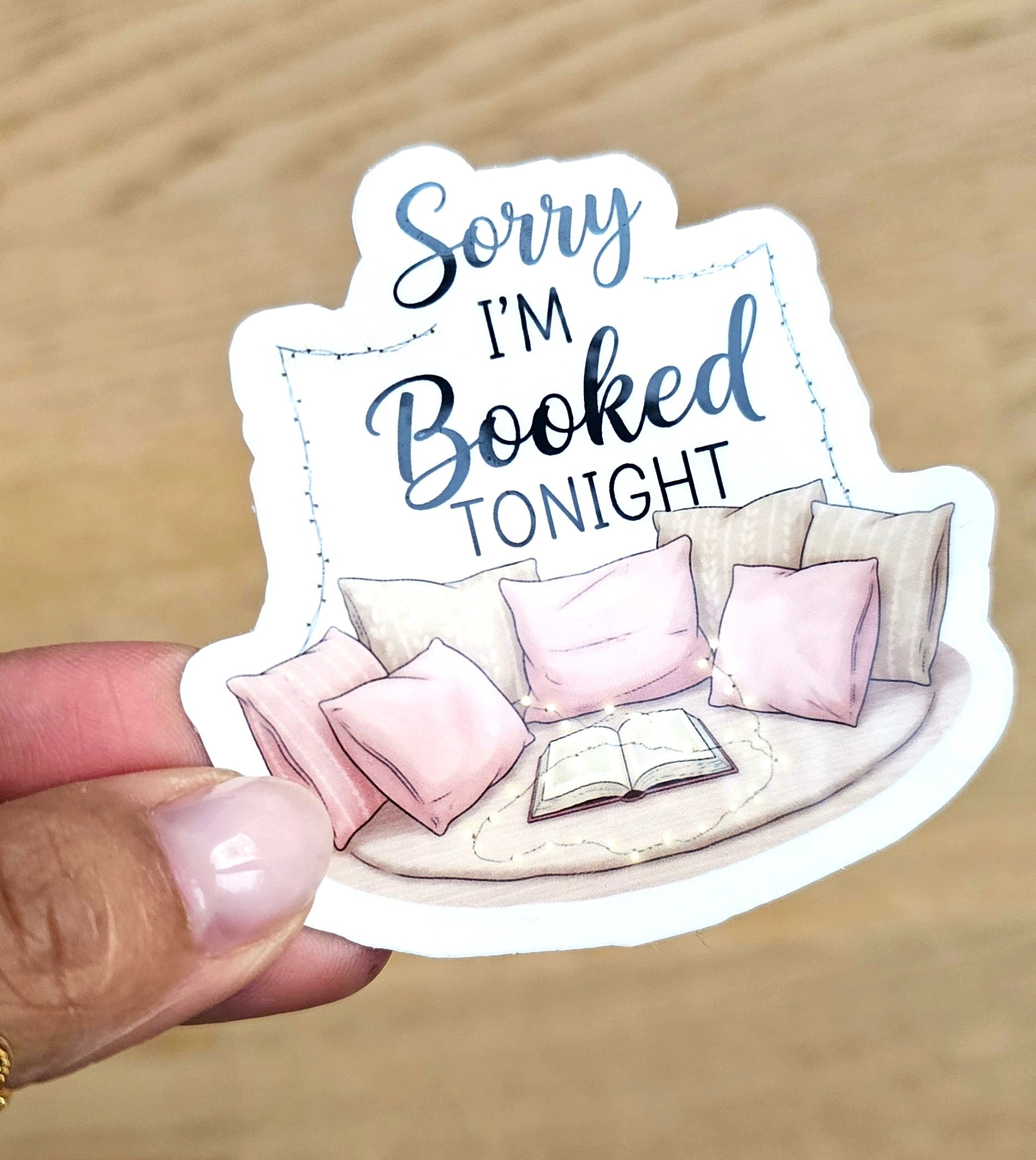 Sticker Sorry I'm Booked Tonight - Ambiance lecture cosy
