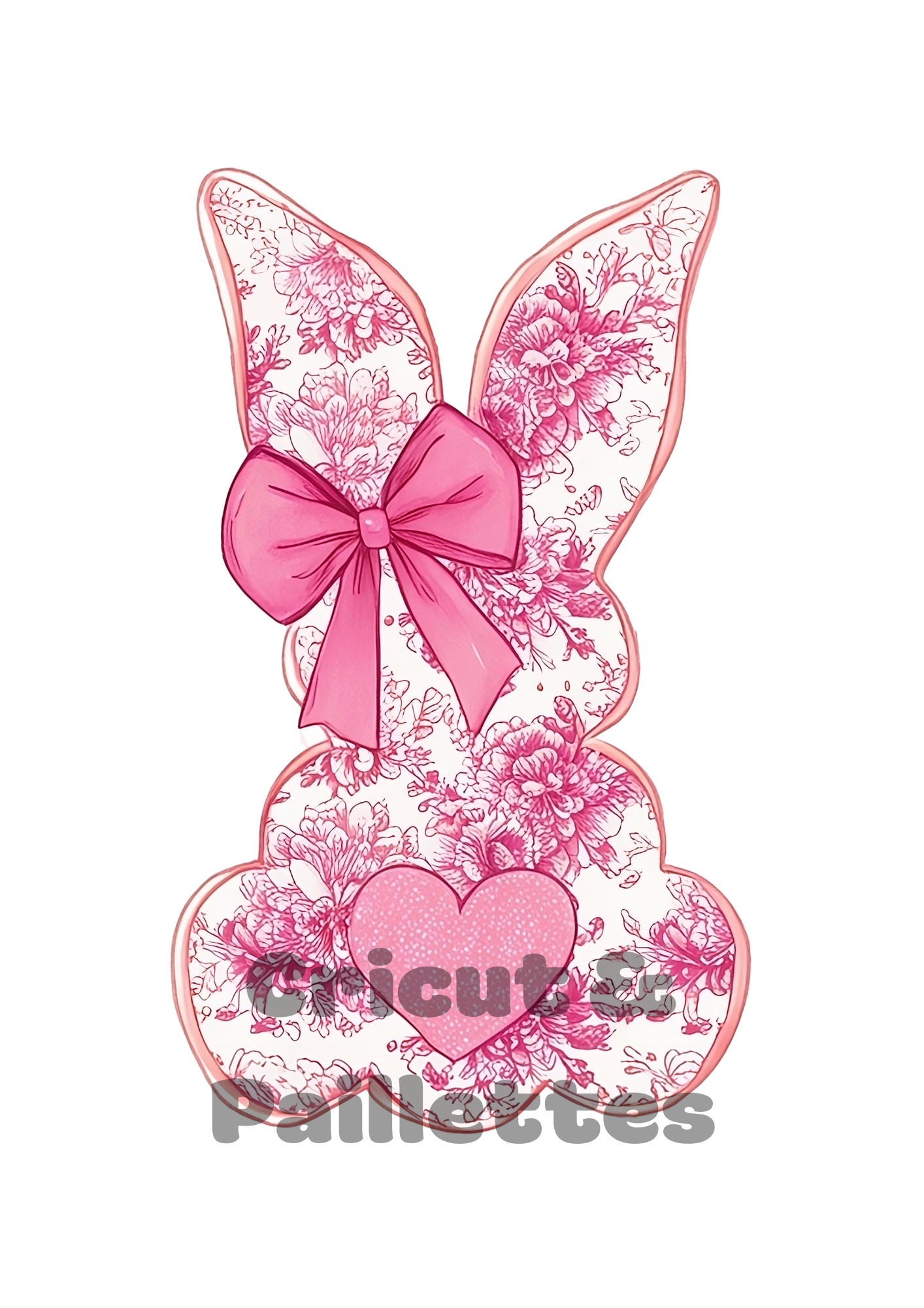  Lapin de Pâques avec fleurs - Fichier PNG SVG pour projets créatifs Cricut et Silhouette

