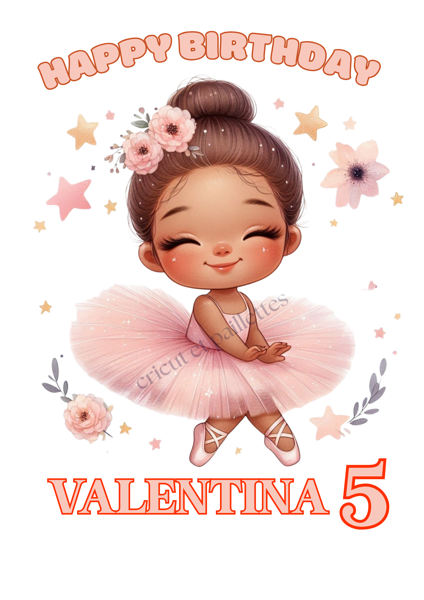 20 illustrations ballerines aquarelle PNG – carte Happy Birthday format 