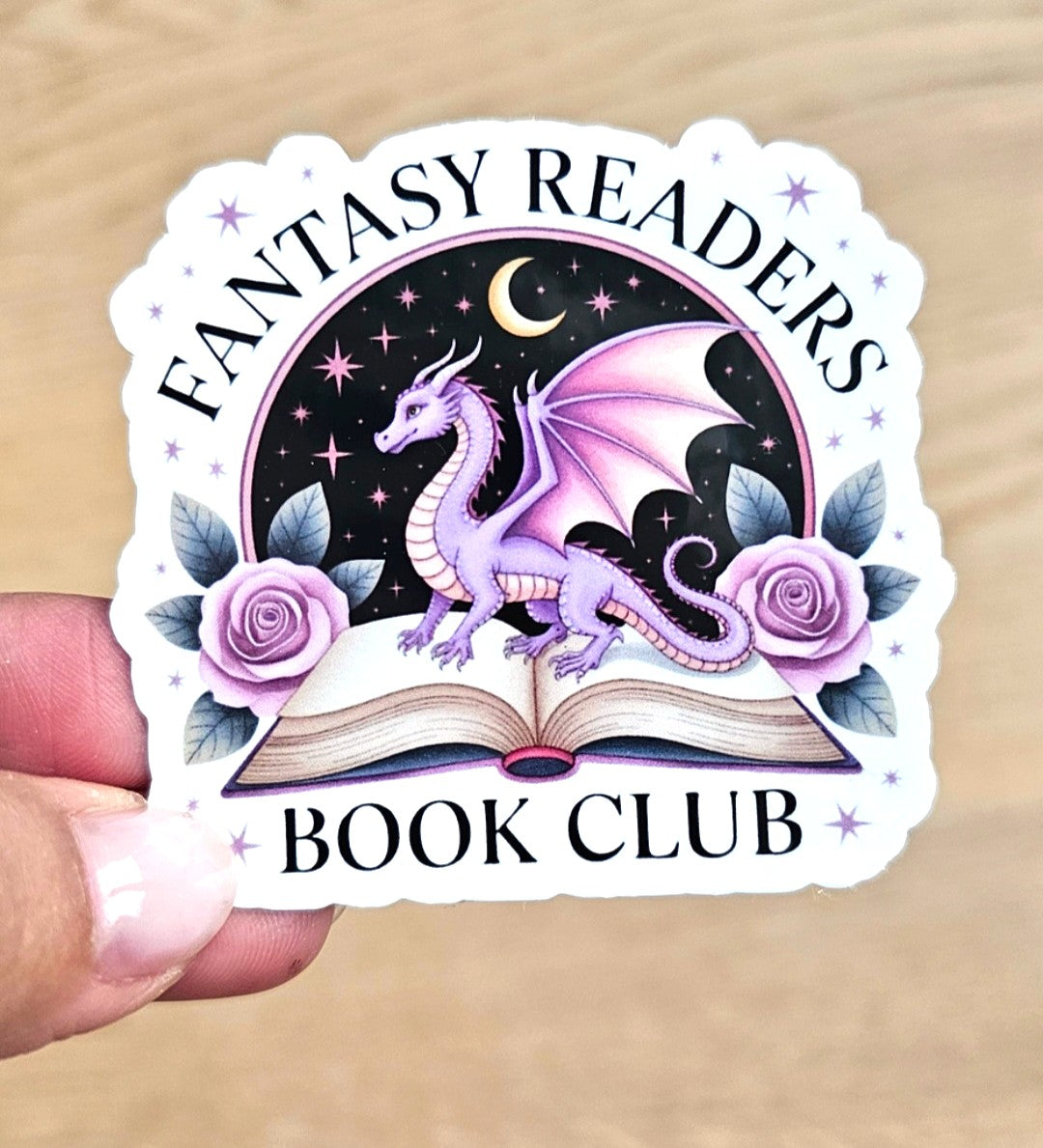 Sticker Fantasy Readers Book Club - Dragon et livre magique
