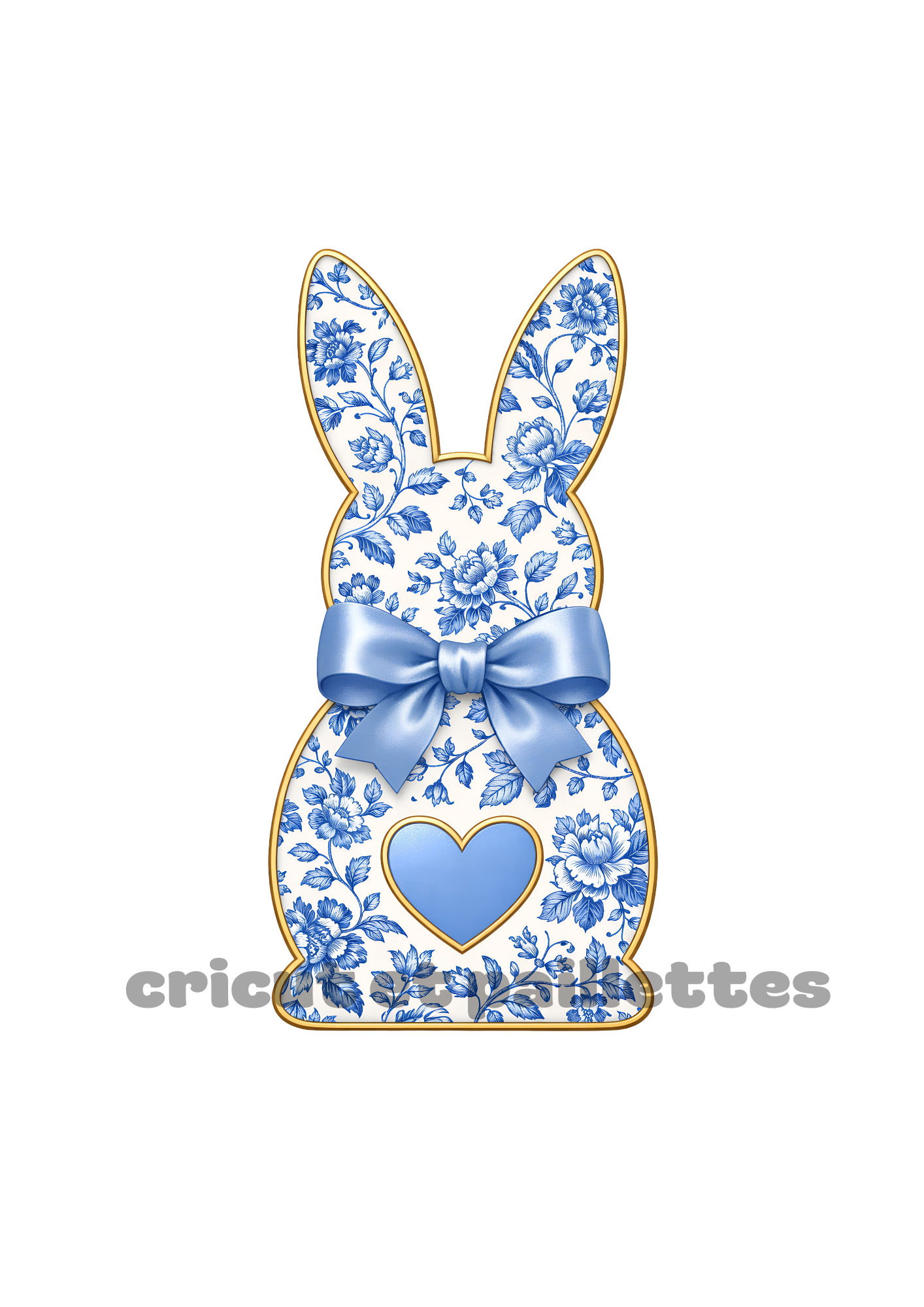 Fichier SVG lapin de Pâques fleuri - Design numérique pour découpe Cricut et impression