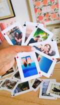 Jeu de cartes personnalisé avec photos – modèle Canva imprimable, idéal comme cadeau souvenir pour couple, famille ou mariage