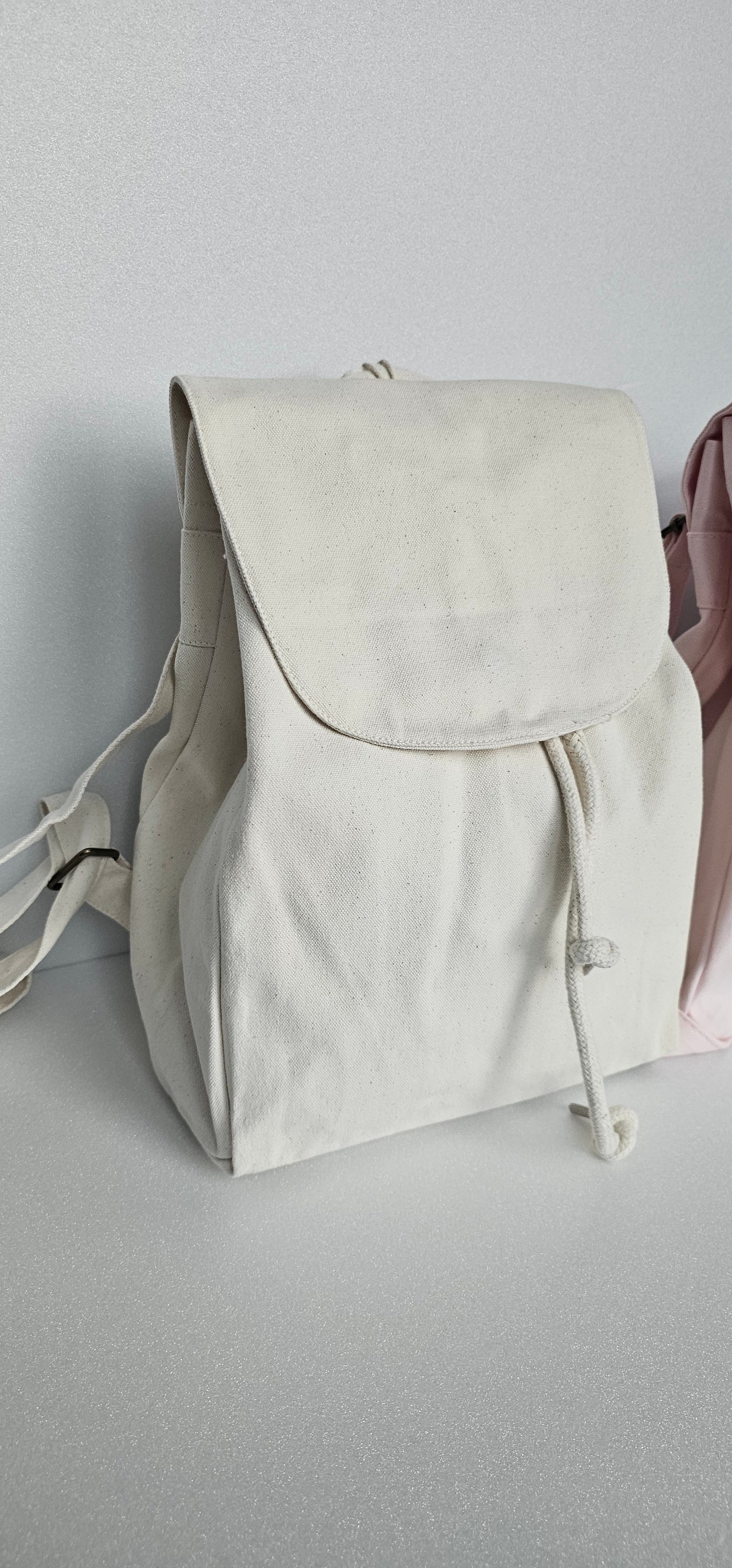  Sac à dos maternelle 100% coton - vue latérale et dimensions