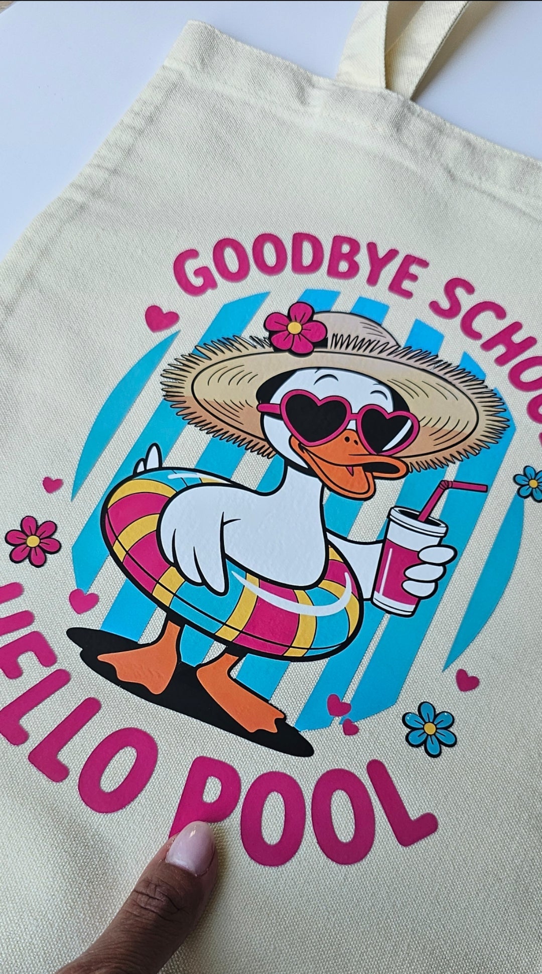 Sticker numérique summer vibes canard piscine – téléchargement instantané PNG haute qualité
