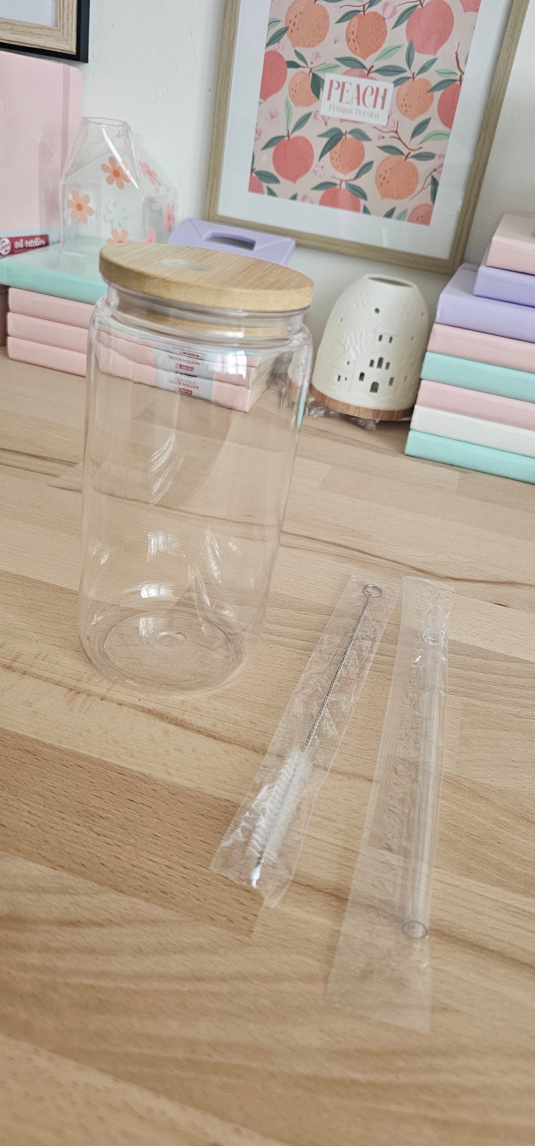 Box cadeau DIY Cricut – vue détaillée des éléments de personnalisation verre bambou